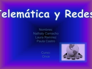 Nombres:
Nathaly Camacho
Laura Ramírez
Paula Castro
Curso:
Once
 