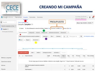 PRESUPUESTO
CREANDO MI CAMPAÑA
 