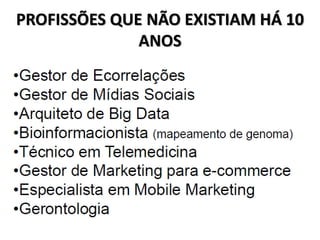 PROFISSÕES QUE NÃO EXISTIAM HÁ 10
ANOS
 