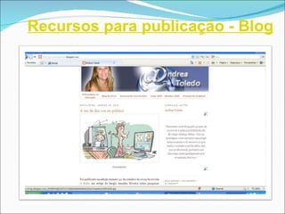 Recursos para publicação - Blog 