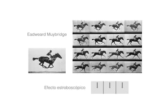 Efecto estroboscópico
Eadweard Muybridge
 