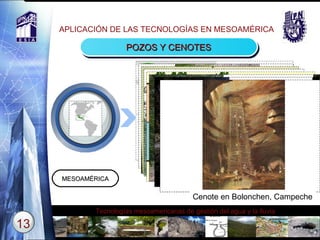 APLICACIÓN DE LAS TECNOLOGÍAS EN MESOAMÉRICA POZOS Y CENOTES MESOAMÉRICA Text Pozo en Chichén Itzá Cenote en Chichén Itzá Cenote Ik Kil Yucatan Cenote en Bolonchen, Campeche 