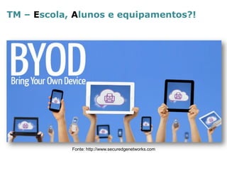 TM – Escola, Alunos e equipamentos?! 
Fonte: http://www.securedgenetworks.com  