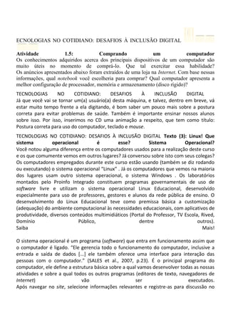 Tecnologias no cotidiano