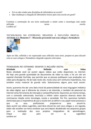 Tecnologias no cotidiano