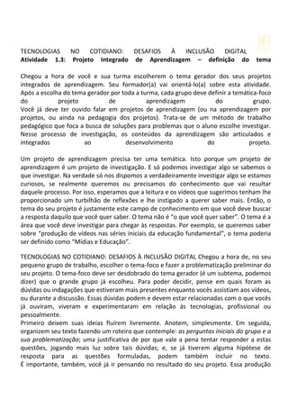 Tecnologias no cotidiano