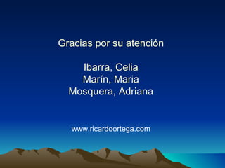 Gracias por su atención Ibarra, Celia Marín, Maria Mosquera, Adriana www.ricardoortega.com 