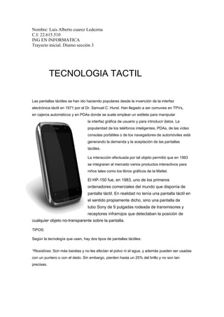 Tecnologia tactil
