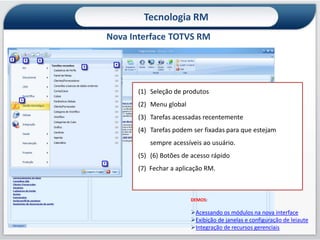 8Tecnologia RMNova Interface TOTVS RM Modo de trabalho similar ao Microsoft Office