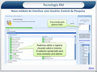 Integração de recursos gerenciaisTecnologia RMNova Interface TOTVS RMInformações úteis atualizadas online à partir do site da TOTVSAvisos importantes atualizados online à partir do site da TOTVS
