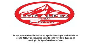 Es una empresa familiar del sector agroindustrial que fue fundada en
el año 2018, y se encuentra ubicada en la vereda la duda en el
municipio de Agustín Codazzi – Cesar.
 