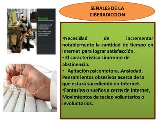EL SEGUNDO:
• Lo constituirían
aquellos sujetos que
frecuentan los
foros, Chats y listas de
correo. Todos ellos
tienen en común la
búsqueda de
estimulación social. Las
necesidades de
filiación, de ser
reconocidos, poderosos
o amados.
 