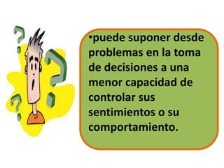 •Necesidad de incrementar
notablemente la cantidad de tiempo en
Internet para lograr satisfacción.
• El característico síndrome de
abstinencia.
• Agitación
psicomotora, Ansiedad, Pensamientos
obsesivos acerca de lo que estará
sucediendo en Internet.
•Fantasías o sueños a cerca de
Internet, Movimientos de tecleo
voluntarios o involuntarios.
SEÑALES DE LA
CIBERADICCION
 