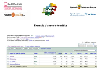 Exemple d’anuncis temàtics
 