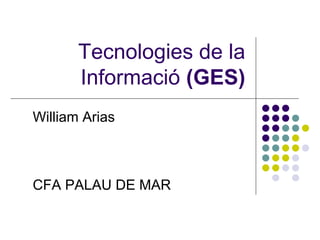 Tecnologies de la
Informació (GES)
William Arias

CFA PALAU DE MAR

 