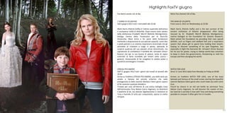 Highlights FoxTV giugno
     Fox Retrò canale 132 di Sky                                     Retro Fox channel 132 of Sky


     L’UOMO DI ATLANTIDE                                             THE MAN OF ATLANTIS
     Dal 6 giugno 2012 tutti i mercoledì alle 22.00                  From June 6, 2012 on Wednesdays at 22:00

     Mark Harris (Patrick Duffy) è l’ultimo superstite dell'antica   Mark Harris (Patrick Duffy) and is the last survivor of the
     e scomparsa civiltà di Atlantide. Dopo essere stato salvato     ancient civilization of Atlantis disappeared. After being
     dalla dottoressa Elizabeth Merrill (Belinda Montgomery),        rescued by Dr. Elizabeth Merrill (Belinda Montgomery),
     biologa marina della Fondazione per le Ricerche                 marine biologist at the Foundation for Oceanic Research,
     Oceaniche, Mark entra a far parte della fondazione              Mark joined the foundation by providing their own special
     mettendo a disposizione le sue speciali capacità, come dita     abilities, such as fingers and webbed feet and a respiratory
     e piedi palmati e un sistema respiratorio branchiale che gli    system that allows gill to spend time holding their breath,
     permette di rimanere a lungo in apnea, sperando di              hoping to discover something of his past forgotten, but
     scoprire qualcosa del suo passato ormai dimenticato, ma         especially to fight the fearsome Mr. Schubert (Victor Buono)
     soprattutto di combattere il temibile Mr. Schubert (Victor      for his lust for power, trying to kidnap world-class scientists
     Buono) che per la sua brama di potere, tenta di rapire          to keep in check the governments, threatening to melt the
     scienziati di fama mondiale per tenere sotto scacco i           icecaps and then plunging the world.
     governi, minacciando di far sciogliere le calotte polari e
     quindi di sommergere il mondo.


     STREGA PER AMORE                                                WITCH FOR LOVE
     Dall’11 giugno 2012 tutti i giorni dal lunedì al venerdì alle   Since 11 June 2012 daily from Monday to Friday at 20:00
     20.00
     Arriva su FoxRetro STREGA PER AMORE, una delle serie più        Arrives on FoxRetro WITCH FOR LOVE, one of the most
     amate e famose del piccolo schermo che vede                     beloved and famous of the small screen starring the beautiful
     protagonista la bella Jeannie (Barbara Eden) genio capace       Jeannie (Barbara Eden) genie who could make any wish come
     di far avverare qualsiasi desiderio.                            true.
     Trovata per caso all’interno di una antica bottiglia rossa      Found by chance in an old red bottle by astronaut Tony
     dall’astronauta Tony Nelson (Larry Hagman), lui diventerà       Nelson (Larry Hagman), he will become the master of her,
     il padrone di lei, ma Jeannie segretamente si innamora di       but Jeannie is secretly in love with Tony and doing everything
     Tony e facendo di tutto per conquistarlo, spesso lo mette       possible to conquer it often gets him in trouble.
     nei guai.




62                                                                                                                                 63
 