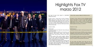 Highlights Fox TV
                           marzo 2012
     Nel mese di marzo 2012 partono in ANTEPRIMA                    In March 2012, starting in ABSOLUTE PREVIEW IN ITALY:
     ASSOLUTA IN ITALIA:

     CSI STG. 12 dal 1°marzo alle ore 21.00 su FoxCrime;            CSI Season. 12 from 1 March at 21.00 on FOXCRIME; MISFITS
     MISFITS STG.3 dal 4 marzo alle ore 22.45 su FOX;               Season.3 from March 4 at 22:45 on FOX; PRIVATE PRACTICE
     PRIVATE PRACTICE STG.5 dall’8 marzo alle ore 21.00 su          Season.5 8th March at 21.00 on FoxLife; SEX EDUCATION
     FoxLife; SEX EDUCATION SHOW STG.2 dal 12 marzo alle            SHOW Season.2 from 12 March at 22:45 on FoxLife, LAW &
     ore 22.45 su FoxLife; LAW & ORDER UK STG.3 dal 13              ORDER Season.3 UK from 13 March at 21.00 on FOXCRIME;
     marzo alle ore 21.00 su FoxCrime; TOUCH dal 20 marzo           TOUCH by March 20 at 9:50 p.m. on FOX TV
     alle ore 21.50 su FOX

     Canale 111 di Sky                                              Channel 111 on Sky

     MISFITS STG.3                                                  MISFITS Season.3
     In anteprima assoluta per l’Italia dal 4 marzo 2012 ogni       A preview for Italy from March 4, 2012 every Sunday at 22.45
     domenica alle 22.45
     Arriva la terza stagione di Misfits e con lei tornano i suoi   Here comes the third season of Misfits and she returned his
     protagonisti: Kelly (Lauren Socha), Curtis (Nathan             protagonists: Kelly (Lauren Socha), Curtis (Nathan Stewart-
     Stewart-Jarrett), Alisha (Antonia Thomas), Simon (Iwan         Jarrett), Alisha (Antonia Thomas), Simon (Iwan Rheon).
     Rheon).
     Nell’ultima puntata della seconda stagione, abbiamo            The last episode of season two, we saw how all the guys in
     visto come tutti i ragazzi del gruppo abbiano deciso di        the group have decided to sell its powers to a mysterious
     vendere i propri poteri ad un misterioso personaggio in        person in a position to take possession and sell them.
     grado di impossessarsene per poi rivenderli.
     La nuova stagione sarà caratterizzata da numerosi colpi
     di scena e vedrà l’acquisizione da parte dei ragazzi di        The new season will feature many twists and see the
     nuovi poteri. Inoltre, farà ingresso nella serie un nuovo      acquisition of new powers of the boys. In addition, the series
     personaggio, Rudy (Joe Gilgun) che si unirà al gruppo al       will input a new character, Rudy (Joe Gilgun) who will join the
     posto di Nathan (Robert Sheehan).                              group in place of Nathan (Robert Sheehan).
36                                                                                                                                    37
 