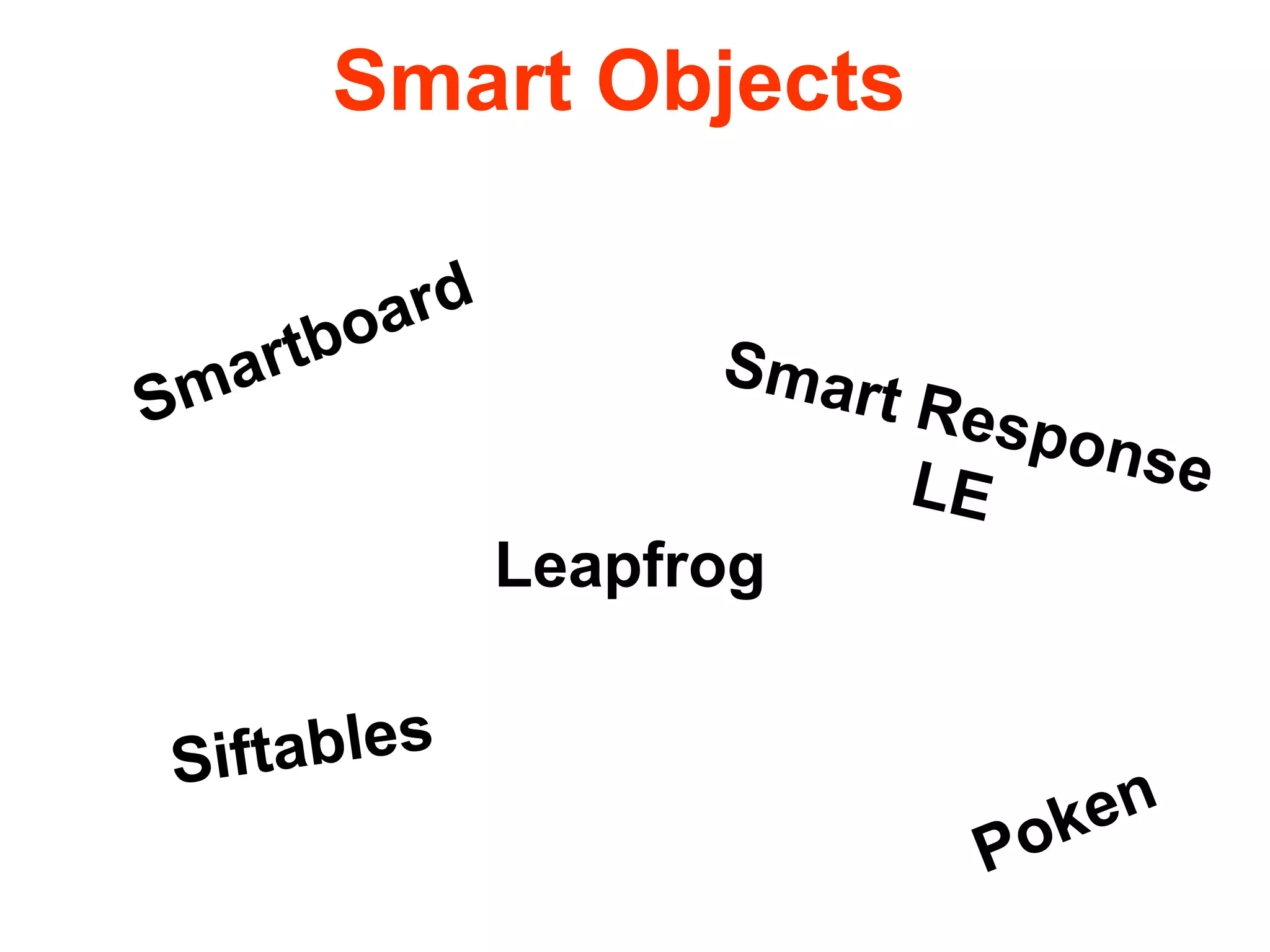 Smart Objects SmartboardSmart Response LELeapfrogSiftablesPoken