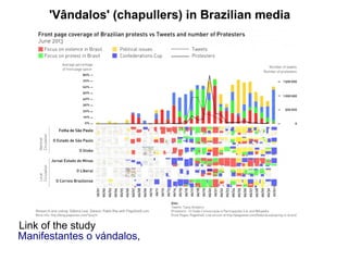 'Vândalos' (chapullers) in Brazilian media 
Link of the study 
Manifestantes o vándalos, 
 