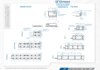 Ver.1.07
©2015 Tecnotion BV - All rights reserved - The contents of this document are subject to change without prior notice.
TBWTBTLTM
Mountinginstructionsandflatnessorparallelismrequirements
canbefoundintheIronCoreinstallationmanual.CADfiles,3D
modelsandthemanualcanbedownloadedfromourwebsite.
Mountinginstructionsandflatnessorparallelismrequirements
canbefoundintheIronCoreinstallationmanual.CADfiles,3D
modelsandthemanualcanbedownloadedfromourwebsite.
COIL UNITS
TM3
TM6
143
92
16
93
44
1010
15
TM12
TM18
241
16
64
MAGNET PLATESTM384mm
TM96mm
12
O 6 for
M5 DIN7984 ( Lowhead )
82°
48
96
40
12
7x48 (=336)
384
50
2xTM144mm
12
288
5x48 (=240)
40±0.1
MountingHeigth
50
28 23
O 8.3 Power cable
O 4.3 Thermal sensor cable
8.2
Coil unit
Magnet plate
12.6
15.6
6.75
15.25
15 74
23
50 60
51
64 64
160
Hole O5 (4 deep)
For Dowelpin DIN7 O5h8
Slotted Hole O5x0.2 (4 deep)
For Dowelpin DIN7 O5h8
M4 (5 deep)
4
15.4360
20.4
20.4
15.4120
144
120
20.4
15.472
Hole O5 ( deep)
For Dowelpin DIN7 O5h8
(Optional use)
Slotted Hole O5x0.5 ( deep)
For Dowelpin DIN7 O5h8
(Optional use)
30
+1
-2
+
14
13
)peed3,x2(M 3
O 2 +0.05
0 (2x, 2.5 deep)
Optional: Digital Hall Module
5.1
6.5
++++++
Cable lenght 1.2 m
336
16
85 85 85
68 223
ELECTROMATE
Toll Free Phone (877) SERVO98
Toll Free Fax (877) SERV099
www.electromate.com
sales@electromate.com
Sold & Serviced By:
 