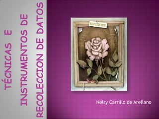 TÉCNICAS  e instrumentos DE RECOLECCION DE DATOS Nelsy Carrillo de Arellano 