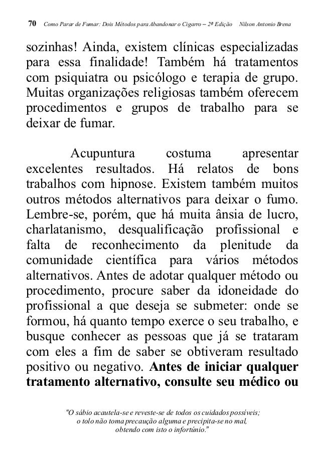 Deixar de beber mantras para fumar