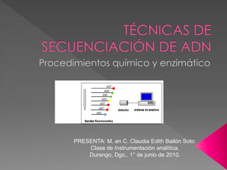 PRESENTA: M. en C. Claudia Edith Bailón Soto.
    Clase de Instrumentación analítica.
    Durango, Dgo., 1° de junio de 2010.
 