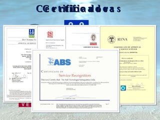 Certificadoras . Certificados 