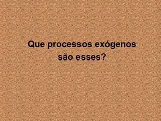 Que processos exógenos
são esses?

 