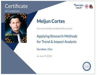 MELJUN CORTES Tectoc certificate_applying_research_methods_trend_impact_analysis