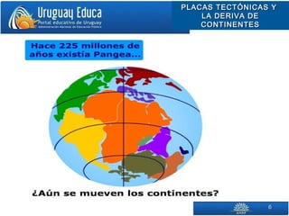 66
PLACAS TECTÓNICAS YPLACAS TECTÓNICAS Y
LA DERIVA DELA DERIVA DE
CONTINENTESCONTINENTES
 