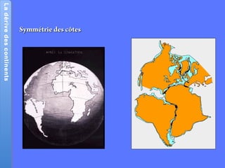 LadérivedescontinentsLadérivedescontinents
Symmétrie des côtesSymmétrie des côtes
 
