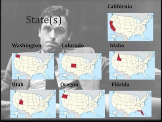 State(s)
Califórnia
Washington Colorado Idaho
Utah Oregon Flórida
 