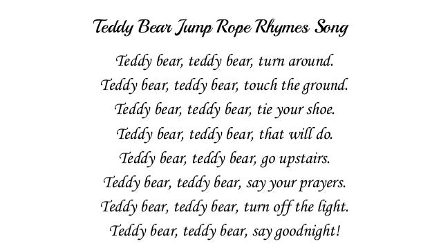 Teddy Bear Jump Rope Rhymes Song With Lyrics