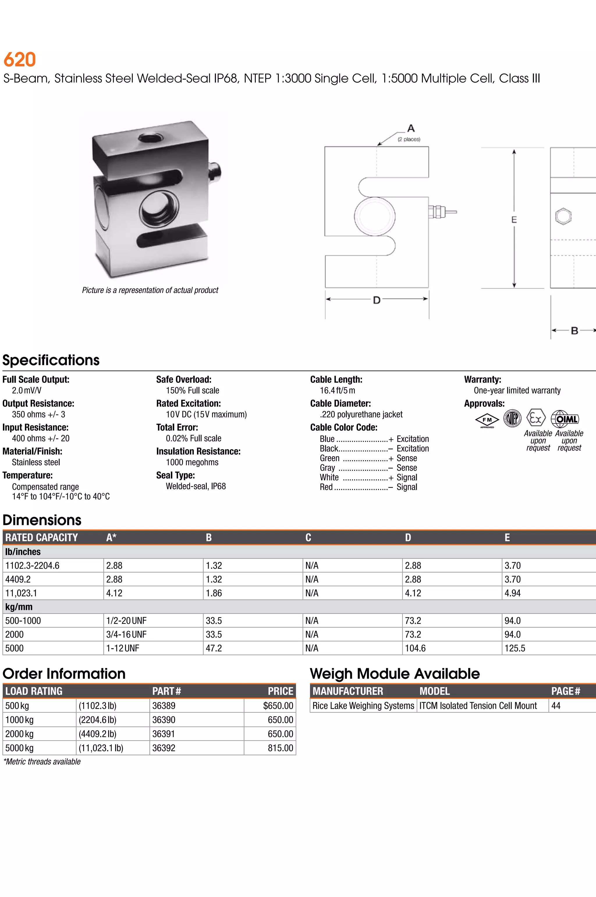 Tedea Huntleigh Load Cell Catalog 2015 PDF