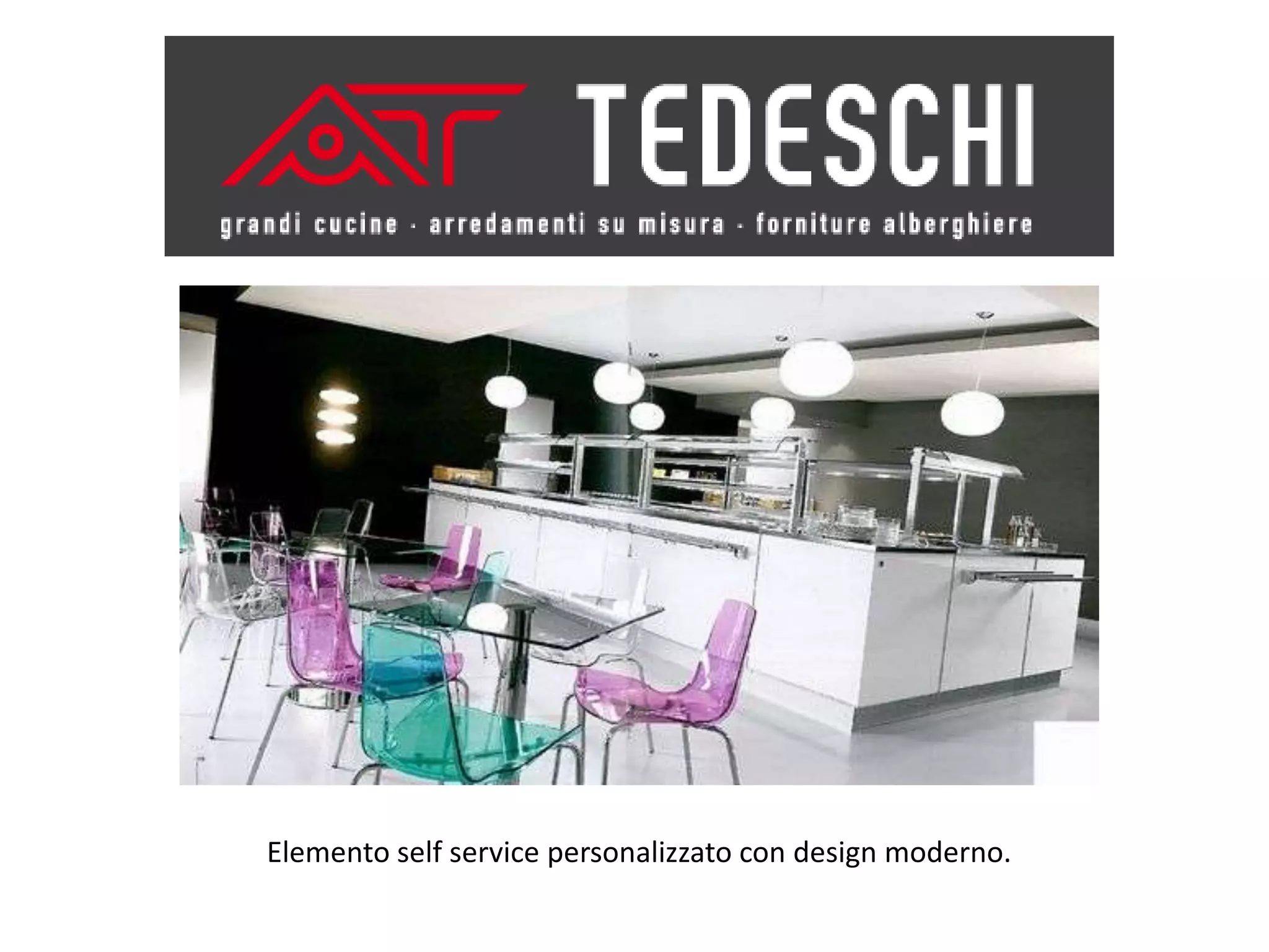 Elemento self service personalizzato con design moderno.
 