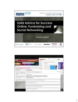 Solid Advice for Success
Online: Fundraising and
Social Networking

            Presented by Ted Hart




                                    1
 