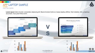 w w w . D o m a i n . c o m Page 62
www.MainSlide.com
© All Rights Reserved.
Confidential
APP LAPTOP SAMPLE
Insert Your Subtitle
Lorem ipsum dolor sit amet, consectetur adipiscing elit. Mauris tincidunt tortor ac massa dapibus efficitur. Sed molestie, nibh a maximus
accumsan, risus justo finibus enim.
V
S
0
5
10
15
0
5
10
15
 