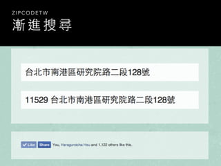 漸 進 搜 尋
Z I P C O D E T W
 