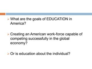 Creating an American work-force capable of competing successfully in the global economy?