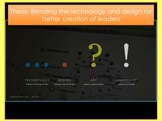 Thesis: Blending the technology and design for
            better creation of leaders
 
