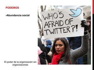 PODEMOS

 -Abundancia social




El poder de la organización sin
       organizaciones
 