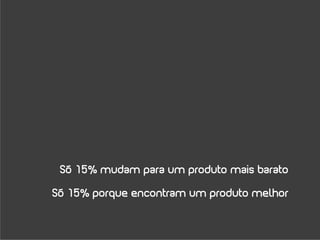 Só 15% mudam para um produto mais barato

Só 15% porque encontram um produto melhor
 