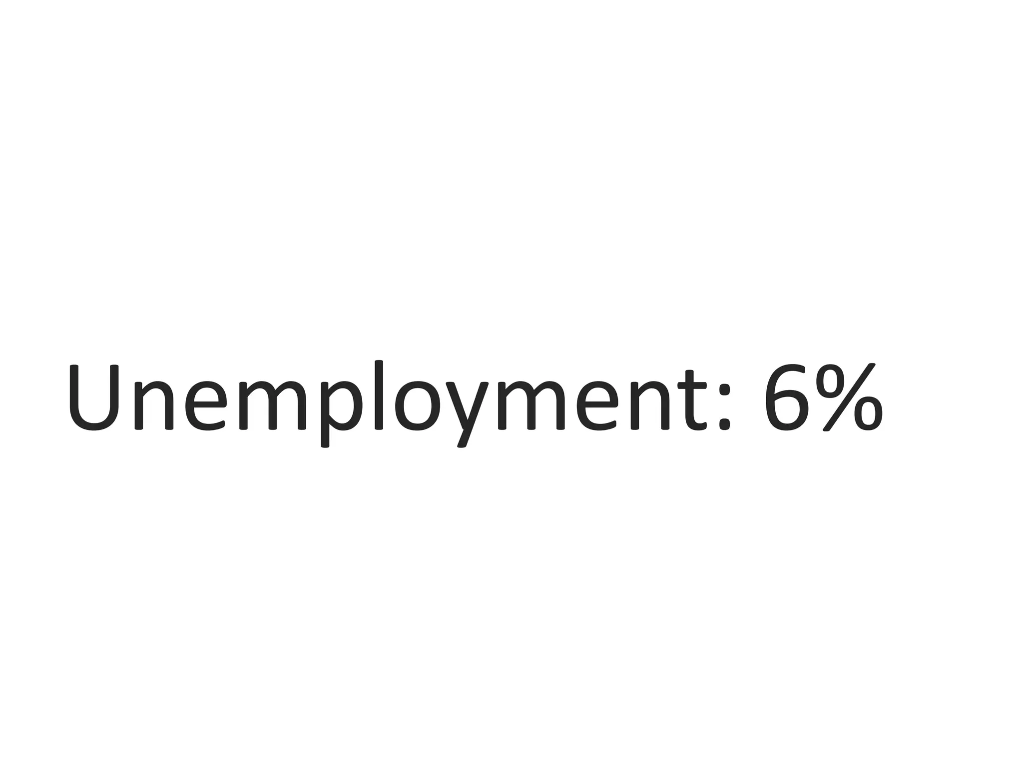 Unemployment: 6%