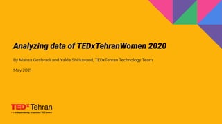 Analyzing data of TEDxTehranWomen 2020
By Mahsa Geshvadi and Yalda Shirkavand, TEDxTehran Technology Team
May 2021
 