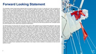 Forward Looking Statement
This presentation contains forward-looking statements within the meaning of Section 27A of the U.S. Securities Act of 1933, as amended, and
Section 21E of the U.S. Securities Exchange Act of 1934, as amended. All statements included in this presentation, other than statements of
historical fact, are forward-looking statements. When used in this presentation, the words "expect", "believe", "anticipate", "plan", "intend",
"estimate", "may", "will" or similar words are intended to identify forward-looking statements. Readers are cautioned not to place undue reliance
on these forward-looking statements and any such forward-looking statements are qualified in their entirety by reference to the following
cautionary statements. All forward-looking statements speak only as of the date hereof and are based on current expectations and involve a
number of assumptions, risks and uncertainties that could cause actual results to differ materially from such forward-looking statements.
Forward-looking statements contained in this presentation include, among others, statements regarding: the occurrence and timing of the
completion of the acquisition of Teekay Australia and certain management services companies by the Company from Teekay, and the impacts
of these transactions on the Teekay Group; the timing of payments of cash dividends; any future dividends; geopolitical events and the impact
thereof on the industry, the Teekay Group's business and on the tanker rate environment; management's view of the tanker operating
environment, the strength of the tanker market and of the tanker rate environment, and related effects on the Teekay Group and its operations;
crude oil and refined product tanker market fundamentals; forecasts of worldwide tanker fleet growth or contraction, vessel scrapping levels,
and newbuilding tanker orders; management’s expectations regarding free cash flow and other financial statement items; anticipated drydock
and off-hire schedules; and the Teekay Group's liquidity and market position.
The following factors are among those that could cause actual results to differ materially from the forward-looking statements, which involve
risks and uncertainties, and that should be considered in evaluating any such statement: potential changes to or termination of TNK's capital
allocation plan or dividend policy; the declaration by TKC's or TNK's Boards of Directors of any future cash dividends on the common shares of
those companies; the Teekay Group's available cash and the levels of its capital needs; changes in the Teekay Group's liquidity and financial
leverage; TNK's and TKC's ability to satisfy the customary closing conditions related to the sale and purchase of Teekay Australia and
management services companies, and changes in the annual EBITDA levels of Teekay Australia; changes in tanker rates, including spot tanker
market rate fluctuations, and in oil prices; changes in the production of, or demand for, oil or refined products and for tankers; changes in
trading patterns affecting overall vessel tonnage requirements; non-OPEC+ and OPEC+ production and supply levels; the impact of geopolitical
tensions and conflicts, and changes in global economic conditions; greater or less than anticipated levels of tanker newbuilding orders and
deliveries and greater or less than anticipated rates of tanker scrapping; the potential for early termination of charter contracts on existing
vessels in TNK's fleet; the inability of charterers to make future charter payments; delays of vessel deliveries; changes in applicable industry
laws and regulations and the timing of implementation of new laws and regulations and the impact of such changes; increased costs; and other
factors discussed in Teekay's and Teekay Tankers’ filings from time to time with the United States Securities and Exchange Commission,
including their respective Annual Reports on Form 20-F for the fiscal year ended December 31, 2023. The Teekay Group expressly disclaims
any obligation or undertaking to release publicly any updates or revisions to any forward-looking statements contained herein to reflect any
change in the Teekay Group’s expectations with respect thereto or any change in events, conditions or circumstances on which any such
statement is based.
2
 