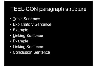 TEEL-CON Paragraph Structure