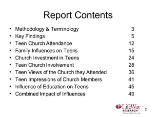 Teen Influences On Church Dropouts | PPT
