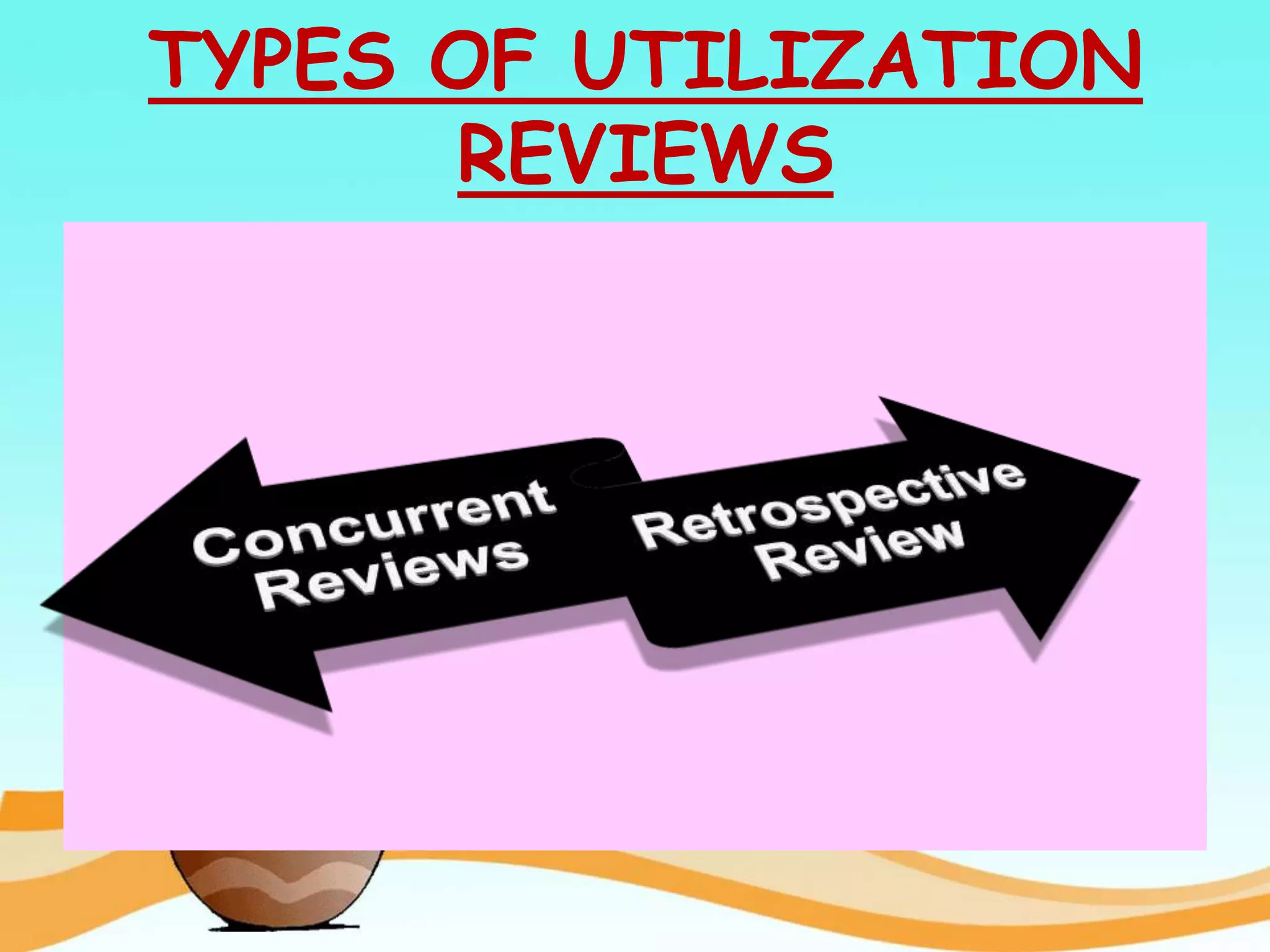 TYPES OF UTILIZATION
REVIEWS
 