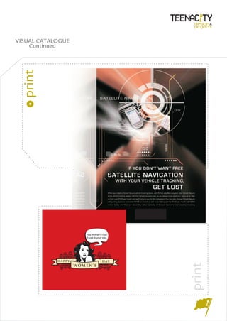 design&
                                             projects



VISUAL CATALOGUE
    Continued
 print




                       This WomenÕs Day,
                       Twist it your way.




            HAPPY                   DAY
                                            print




                    WOMENÕS
 